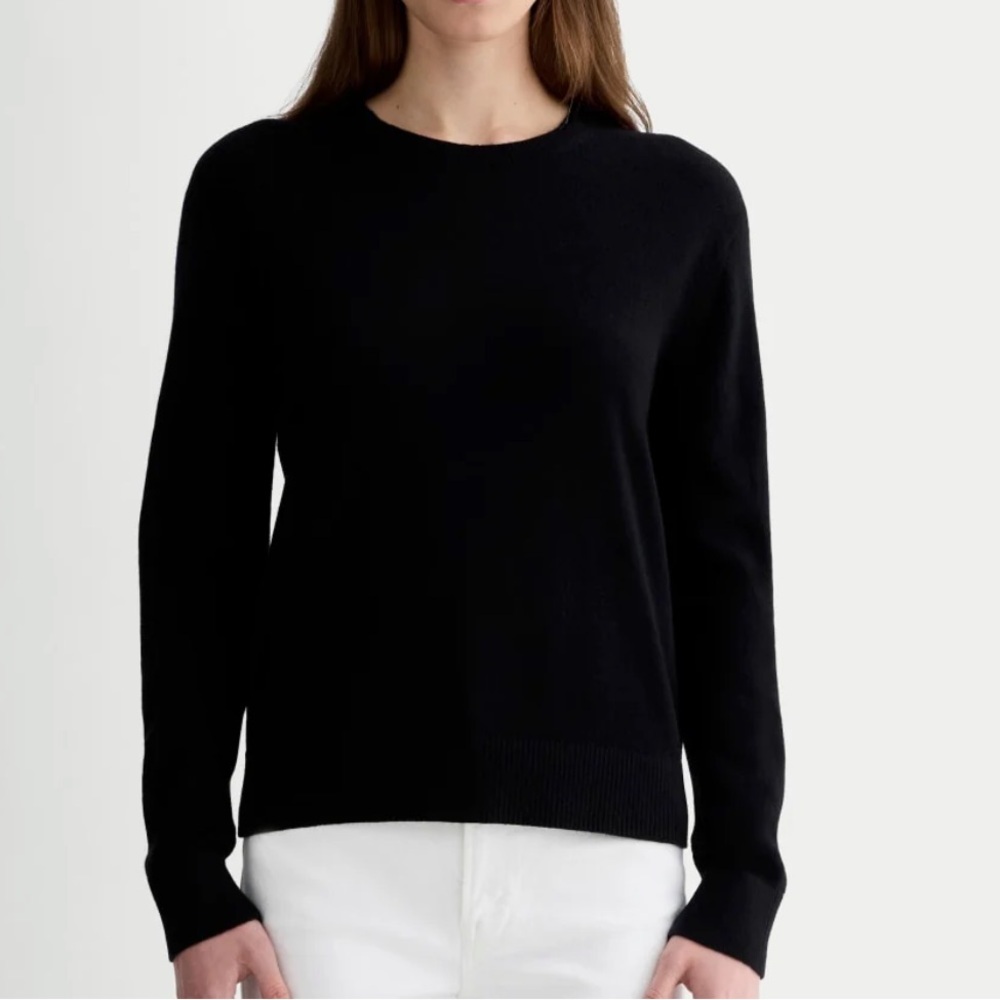 ✨LXRI Pure Cashmere Black Crewneck Sweater Sz M Women